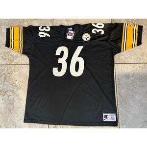 Champion NFL Jerome Bettis #36 Black Football Jersey 52 Pittsburgh Steelers TAG